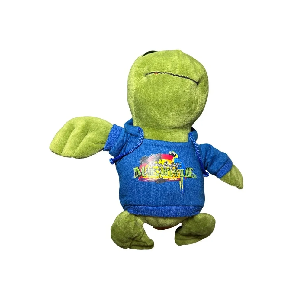 Margaritaville Plush Sea Turtle Unisex Small Green Excellent Blue Hoodie Logo